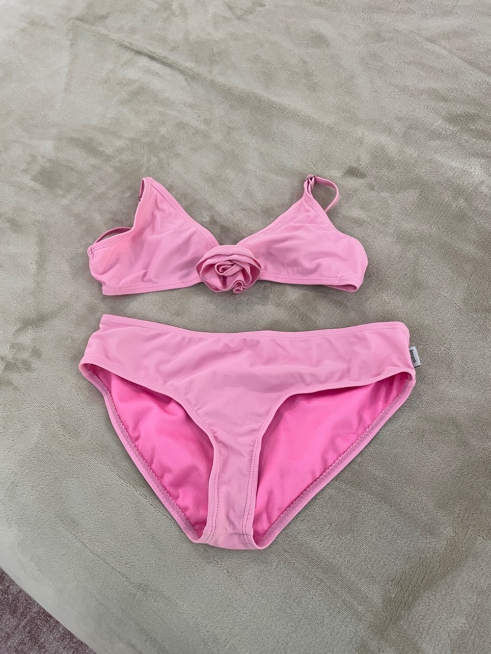 Pineapple Pink Two-Piece Bikini Set with Knot Detail